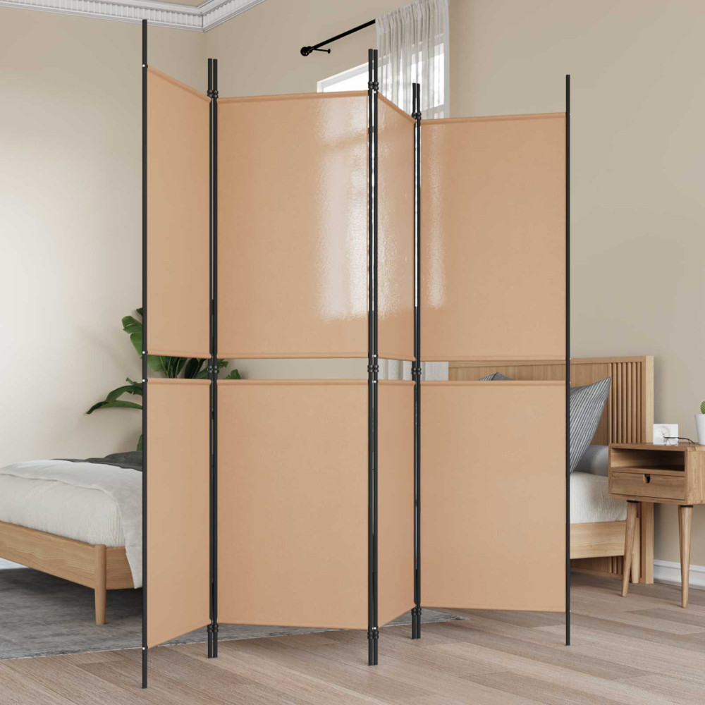 Produktbild för 4-panel rumavdelare Beige 200 x 180 cm Tyg