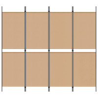 Produktbild för 4-panel rumavdelare Beige 200 x 180 cm Tyg