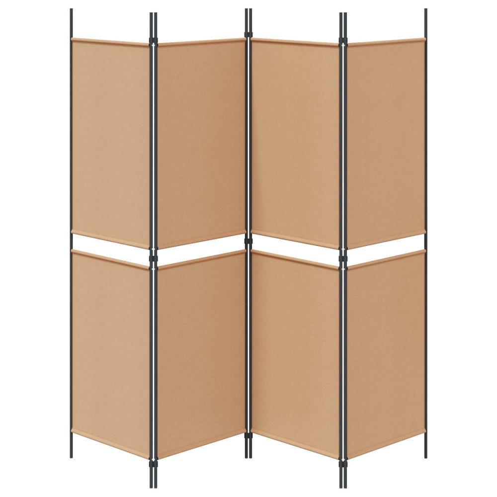 Produktbild för 4-panel rumavdelare Beige 200 x 180 cm Tyg