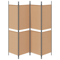 Produktbild för 4-panel rumavdelare Beige 200 x 180 cm Tyg