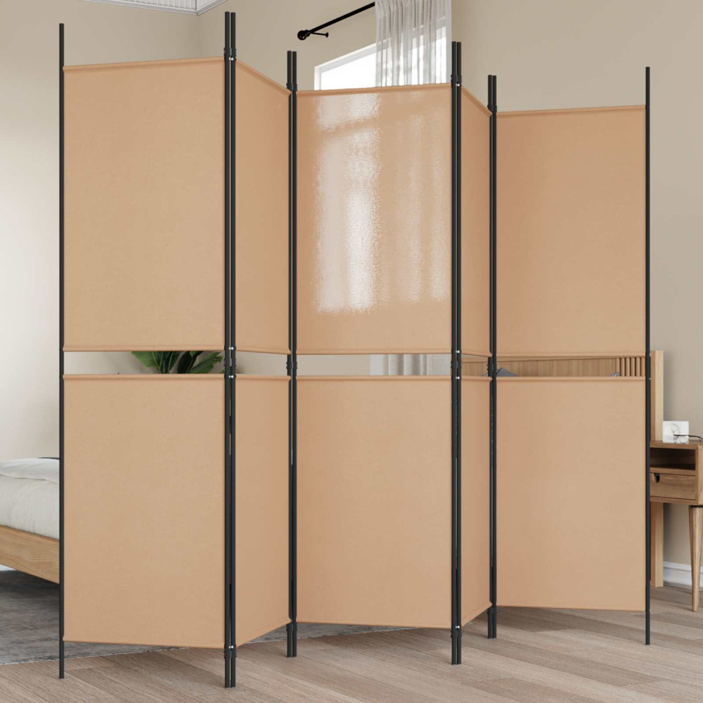 Produktbild för 5-panel rumsavskiljare Beige 250 x 180 cm Tyg