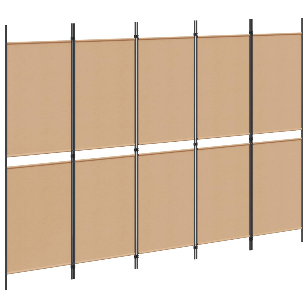 Produktbild för 5-panel rumsavskiljare Beige 250 x 180 cm Tyg