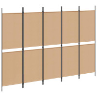 Produktbild för 5-panel rumsavskiljare Beige 250 x 180 cm Tyg