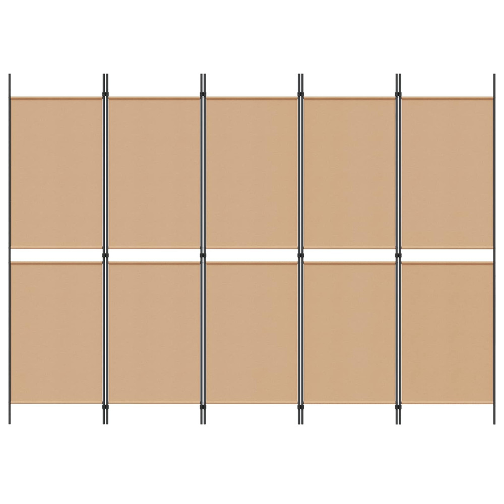 Produktbild för 5-panel rumsavskiljare Beige 250 x 180 cm Tyg
