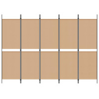 Produktbild för 5-panel rumsavskiljare Beige 250 x 180 cm Tyg