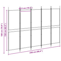 Produktbild för 5-panel rumsavskiljare Beige 250 x 180 cm Tyg