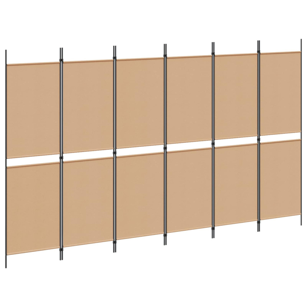 Produktbild för 6-panelers rumsavdelare Beige 300 x 180 cm Tyg