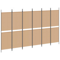 Produktbild för 6-panelers rumsavdelare Beige 300 x 180 cm Tyg
