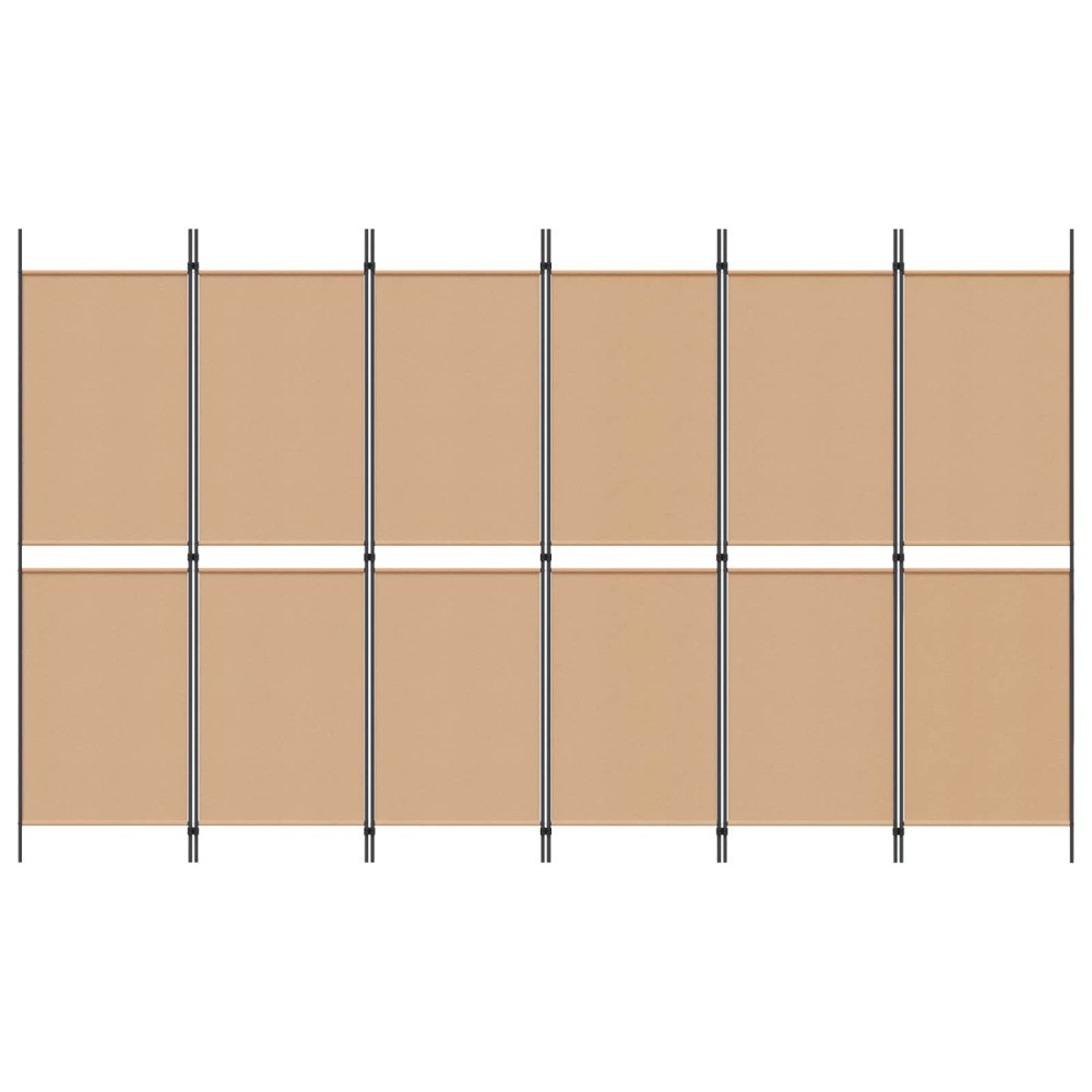 Produktbild för 6-panelers rumsavdelare Beige 300 x 180 cm Tyg