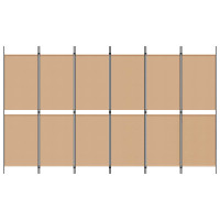 Produktbild för 6-panelers rumsavdelare Beige 300 x 180 cm Tyg