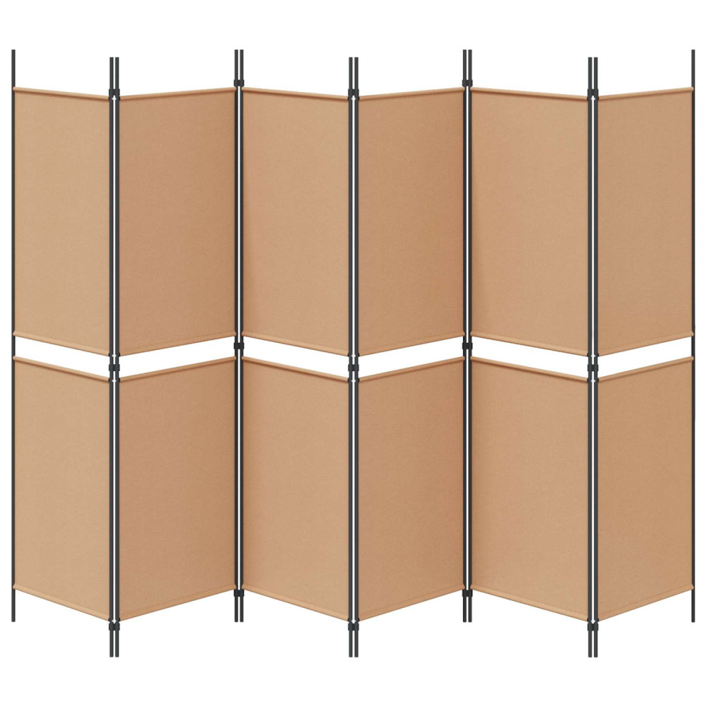 Produktbild för 6-panelers rumsavdelare Beige 300 x 180 cm Tyg