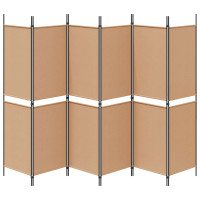 Produktbild för 6-panelers rumsavdelare Beige 300 x 180 cm Tyg