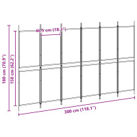 Produktbild för 6-panelers rumsavdelare Beige 300 x 180 cm Tyg