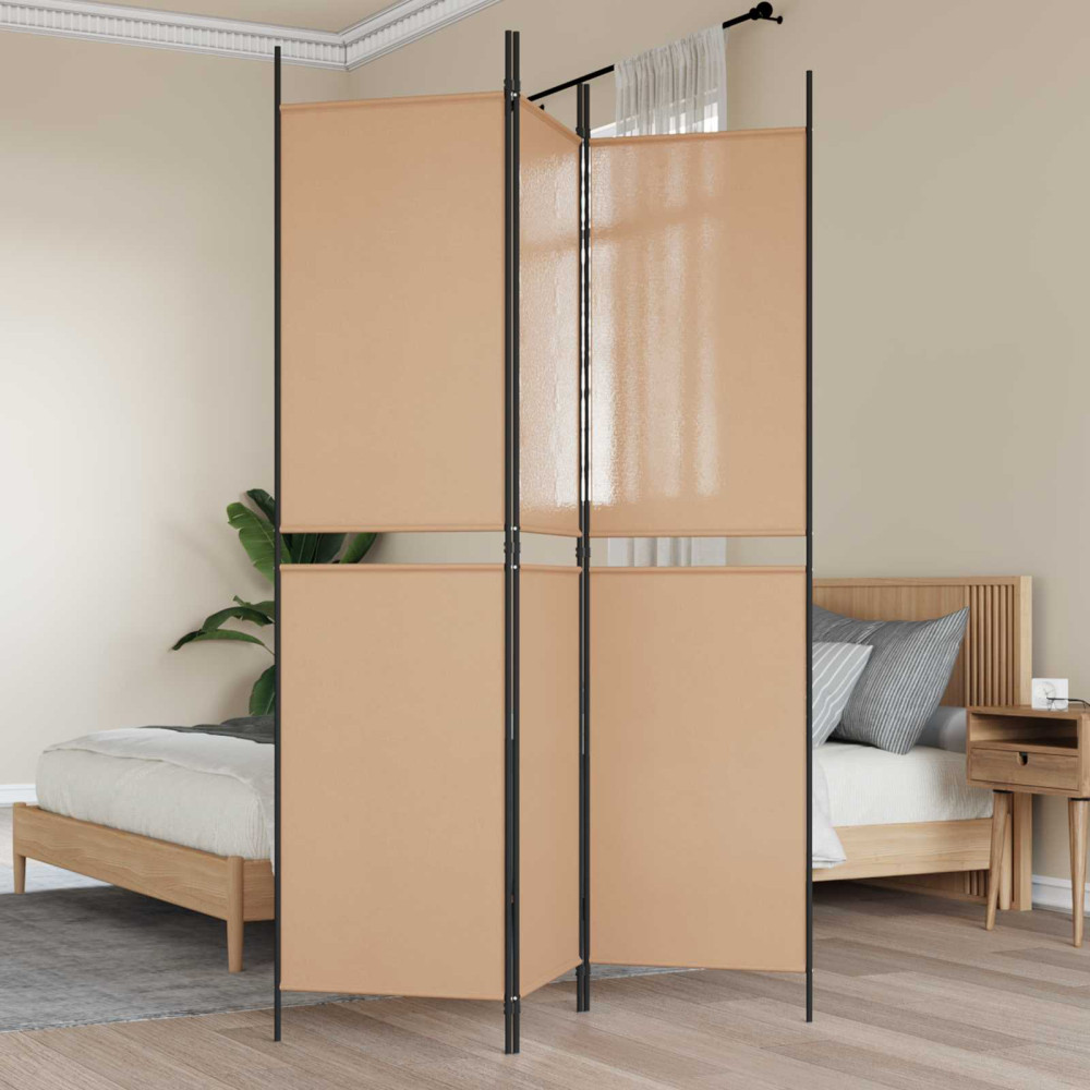 Produktbild för 3-panelers rumsavdelare Beige 150 x 200 cm Tyg