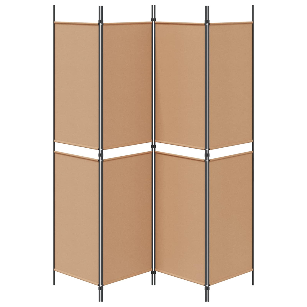 Produktbild för 4-panelig rumsavskiljare Beige 200 x 200 cm Tyg