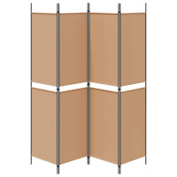 Produktbild för 4-panelig rumsavskiljare Beige 200 x 200 cm Tyg