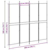 Produktbild för 4-panelig rumsavskiljare Beige 200 x 200 cm Tyg