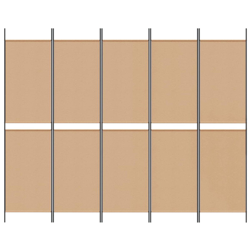 Produktbild för 5-panel rumskärm Beige 250 x 200 cm Tyg