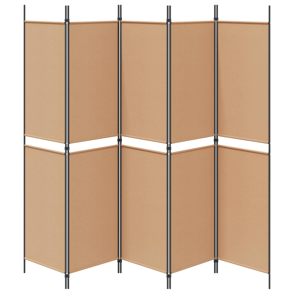 Produktbild för 5-panel rumskärm Beige 250 x 200 cm Tyg