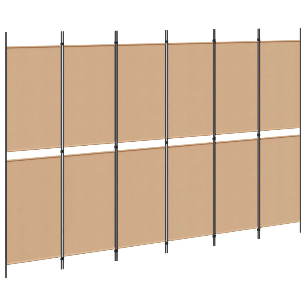 Produktbild för 6-panelers rumsavdelare Beige 300 x 200 cm Tyg