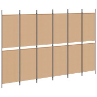 Produktbild för 6-panelers rumsavdelare Beige 300 x 200 cm Tyg