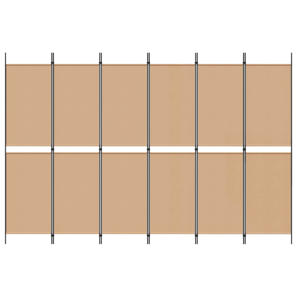 Produktbild för 6-panelers rumsavdelare Beige 300 x 200 cm Tyg
