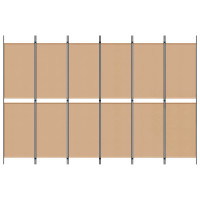 Produktbild för 6-panelers rumsavdelare Beige 300 x 200 cm Tyg
