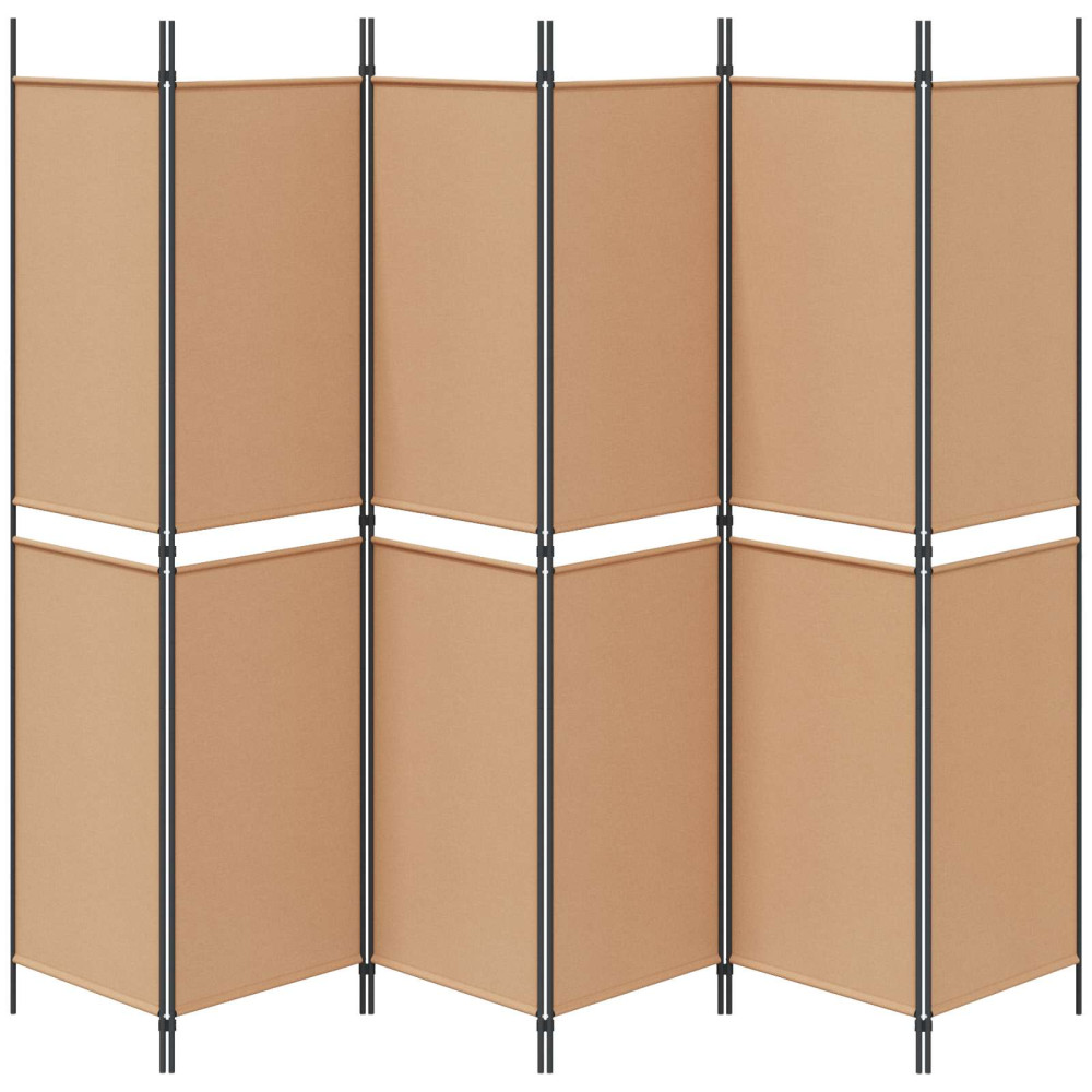 Produktbild för 6-panelers rumsavdelare Beige 300 x 200 cm Tyg