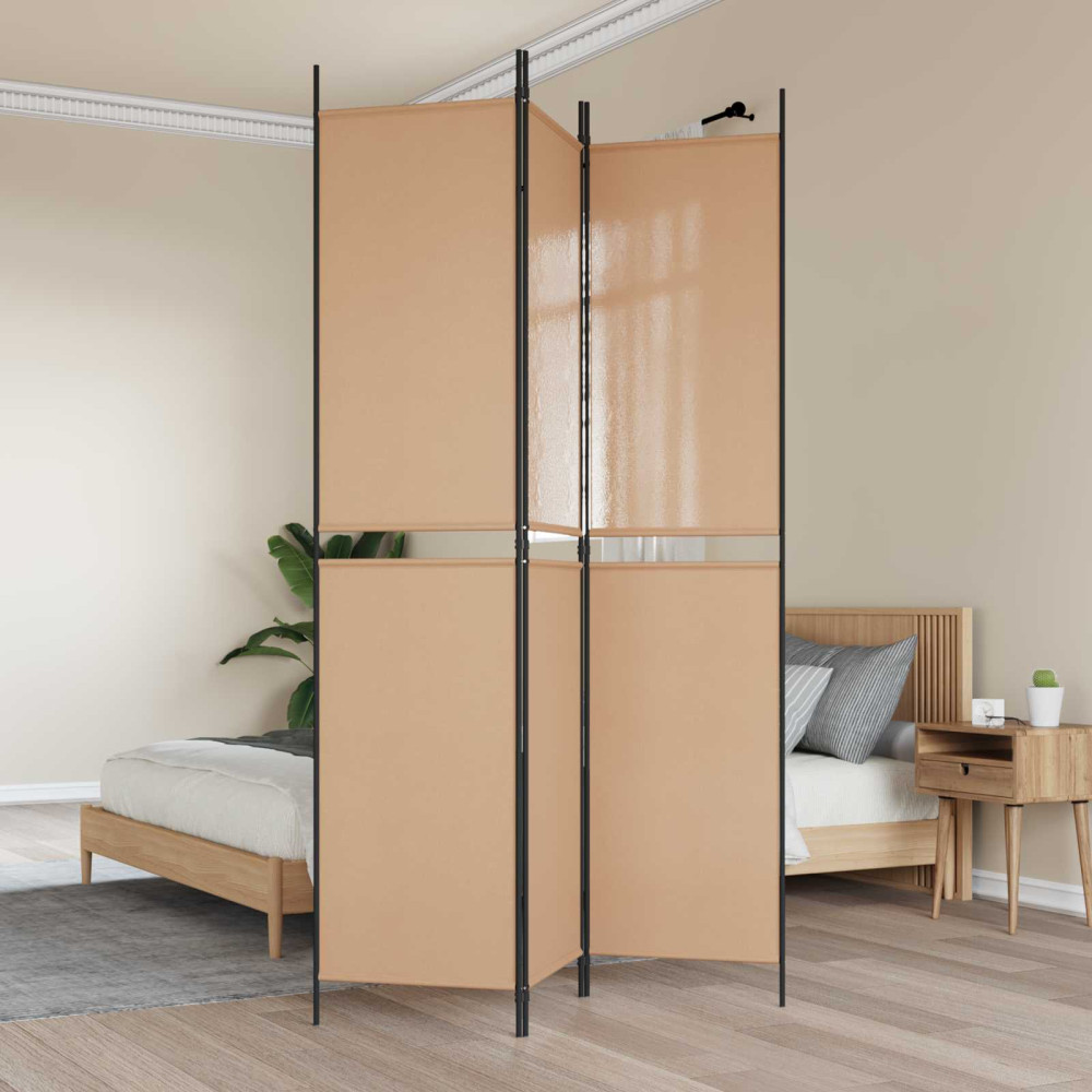 Produktbild för 3-panelers rumsavdelare Beige 150 x 220 cm Tyg
