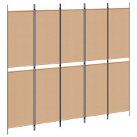 Produktbild för 5-panel rumsavskiljare Beige 250 x 220 cm Tyg