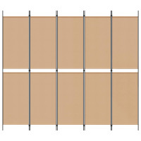 Produktbild för 5-panel rumsavskiljare Beige 250 x 220 cm Tyg