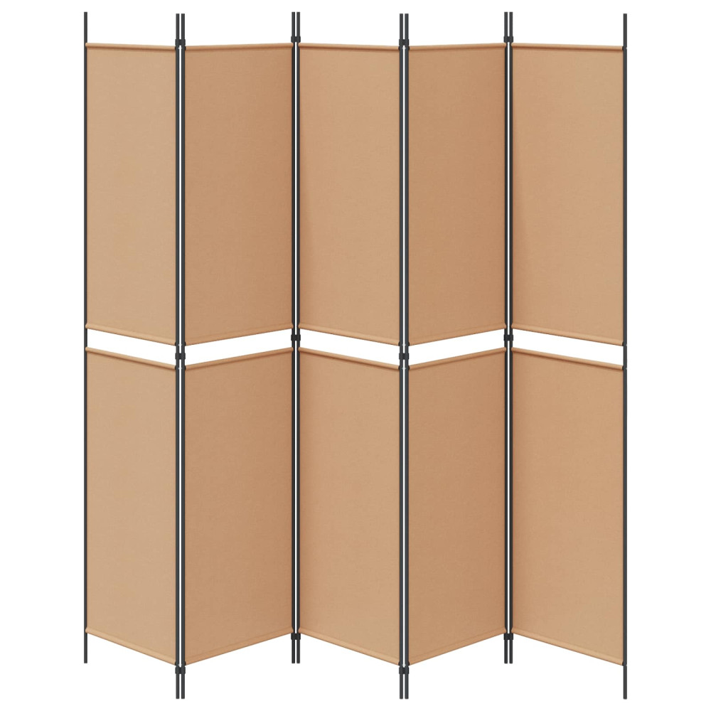 Produktbild för 5-panel rumsavskiljare Beige 250 x 220 cm Tyg