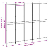 Produktbild för 5-panel rumsavskiljare Beige 250 x 220 cm Tyg