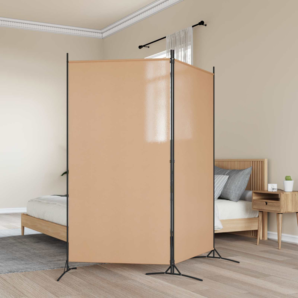 Produktbild för 2-Panel Rumsavskiljare Beige 175 x 180 cm Tyg