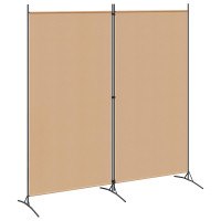 Produktbild för 2-Panel Rumsavskiljare Beige 175 x 180 cm Tyg