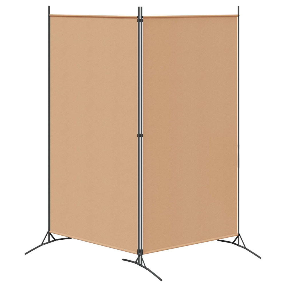 Produktbild för 2-Panel Rumsavskiljare Beige 175 x 180 cm Tyg