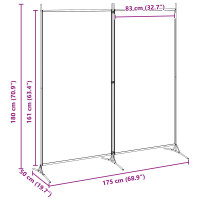 Produktbild för 2-Panel Rumsavskiljare Beige 175 x 180 cm Tyg
