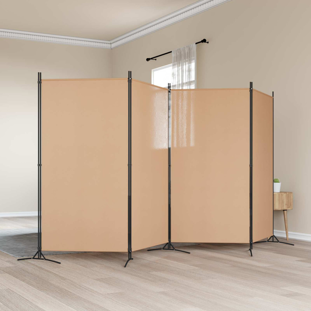 Produktbild för 4-panelig rumsavskiljare Beige 346 x 180 cm Tyg