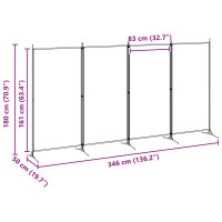 Produktbild för 4-panelig rumsavskiljare Beige 346 x 180 cm Tyg