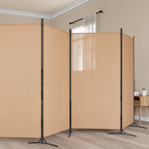 vidaXL 5-panel rumsavskiljare Beige 433 x 180 cm Tyg