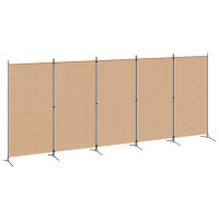 Produktbild för 5-panel rumsavskiljare Beige 433 x 180 cm Tyg