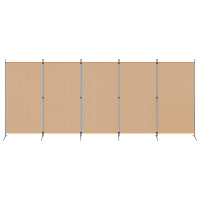 Produktbild för 5-panel rumsavskiljare Beige 433 x 180 cm Tyg