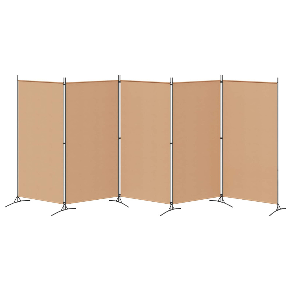 Produktbild för 5-panel rumsavskiljare Beige 433 x 180 cm Tyg