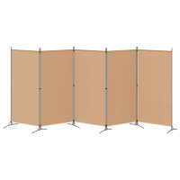Produktbild för 5-panel rumsavskiljare Beige 433 x 180 cm Tyg