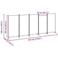 Produktbild för 5-panel rumsavskiljare Beige 433 x 180 cm Tyg