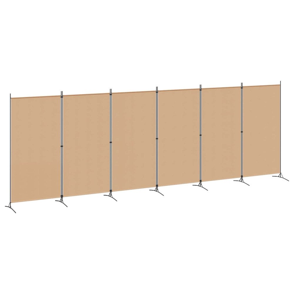 Produktbild för 6-panelers rumsavdelare Beige 520 x 180 cm Tyg