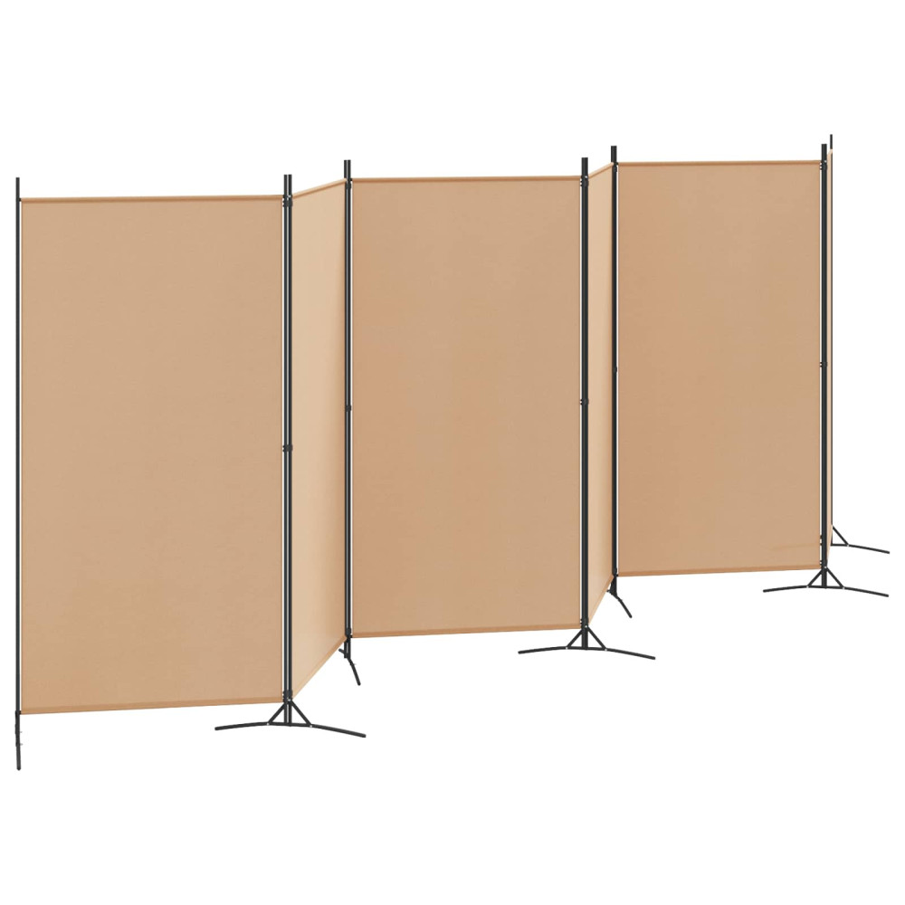 Produktbild för 6-panelers rumsavdelare Beige 520 x 180 cm Tyg
