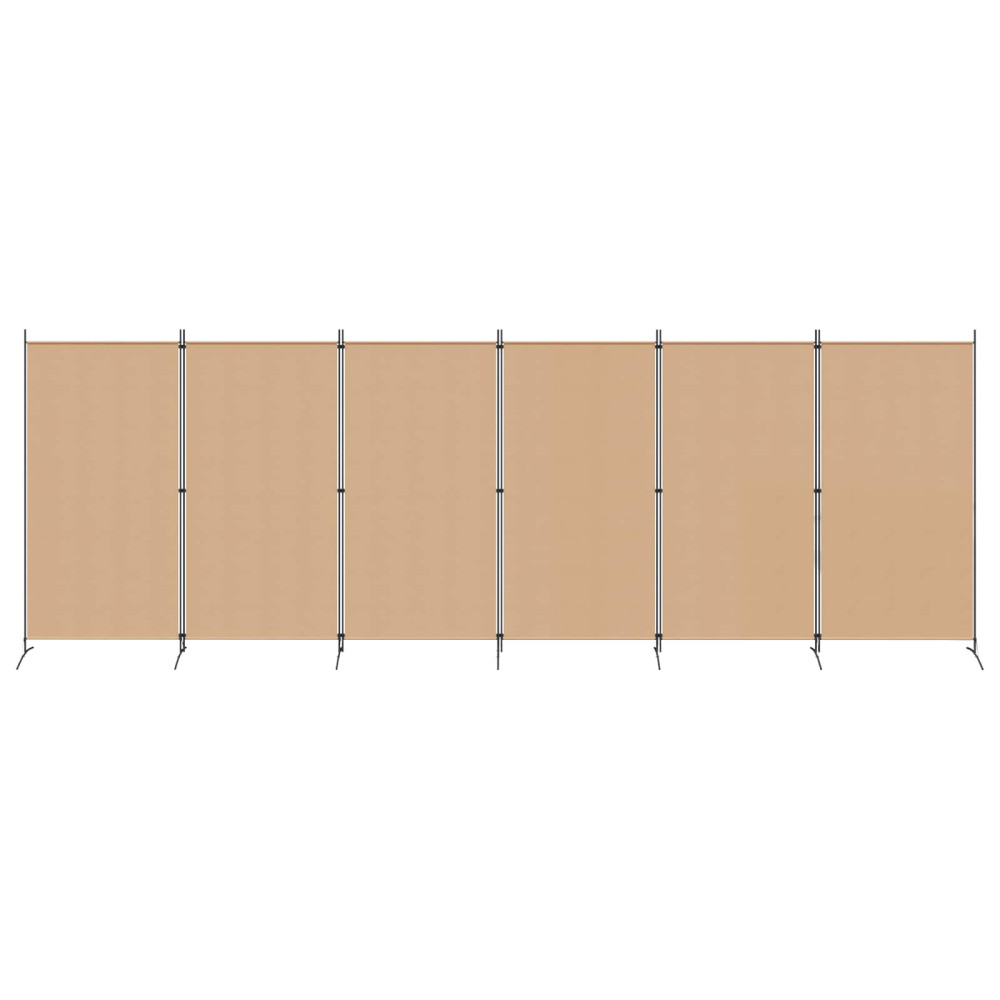 Produktbild för 6-panelers rumsavdelare Beige 520 x 180 cm Tyg