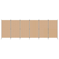Produktbild för 6-panelers rumsavdelare Beige 520 x 180 cm Tyg