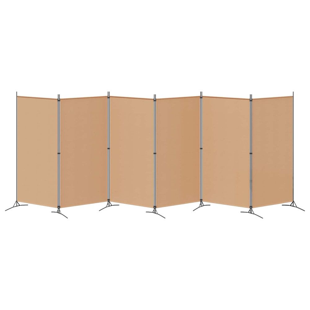 Produktbild för 6-panelers rumsavdelare Beige 520 x 180 cm Tyg